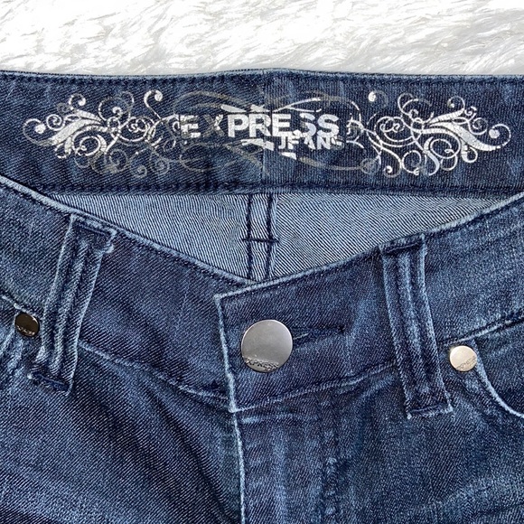 Express Biker Style Blue Jeans Size 2 - Picture 2 of 14